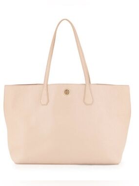 Tory Burch Perry Pebbled Leather Tote In Blush Pink
